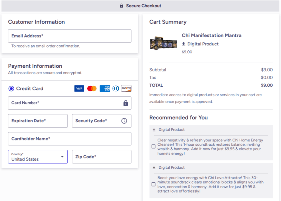 Chi Manifestation Mantra Official Checkout